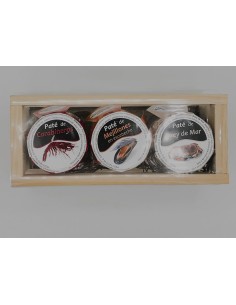 Pack de tres patés de conservas chaquete. Perfecto para regalar.